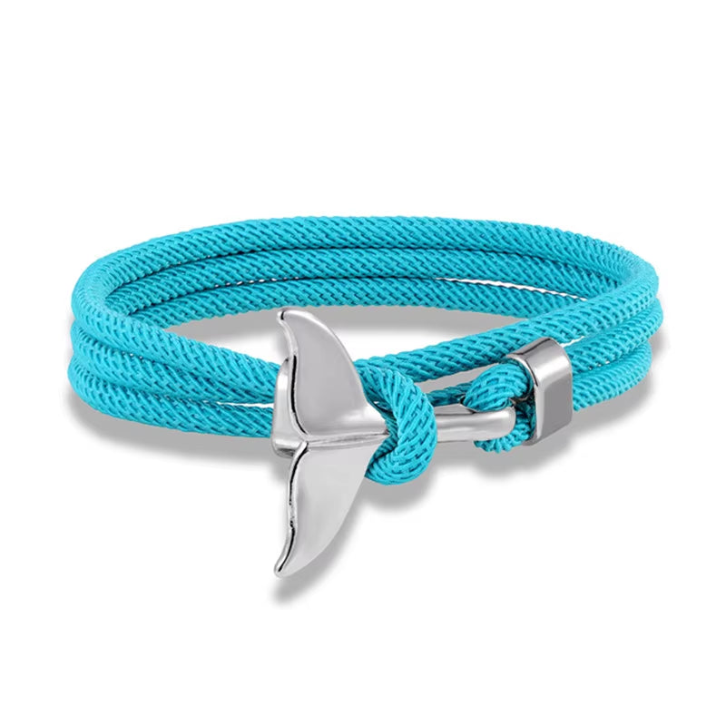 Tidebond™ Ocean-Inspired Whale Tail & Anchor Bracelet – for Hearts That Drift Together