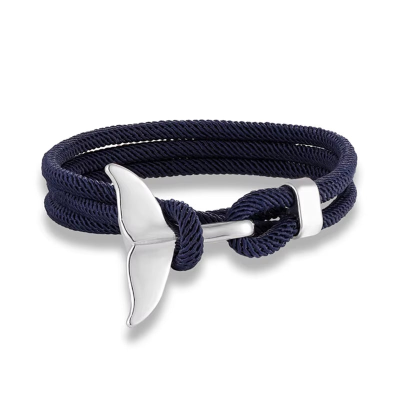 Tidebond™ Ocean-Inspired Whale Tail & Anchor Bracelet – for Hearts That Drift Together