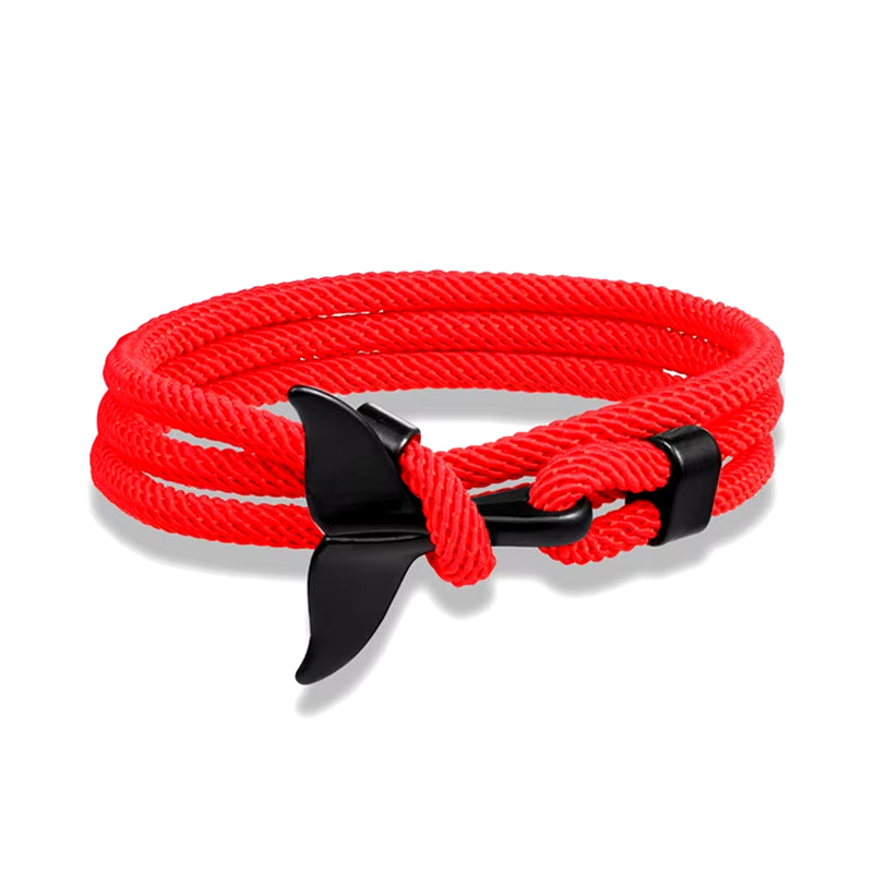 Tidebond™ Ocean-Inspired Whale Tail & Anchor Bracelet – for Hearts That Drift Together